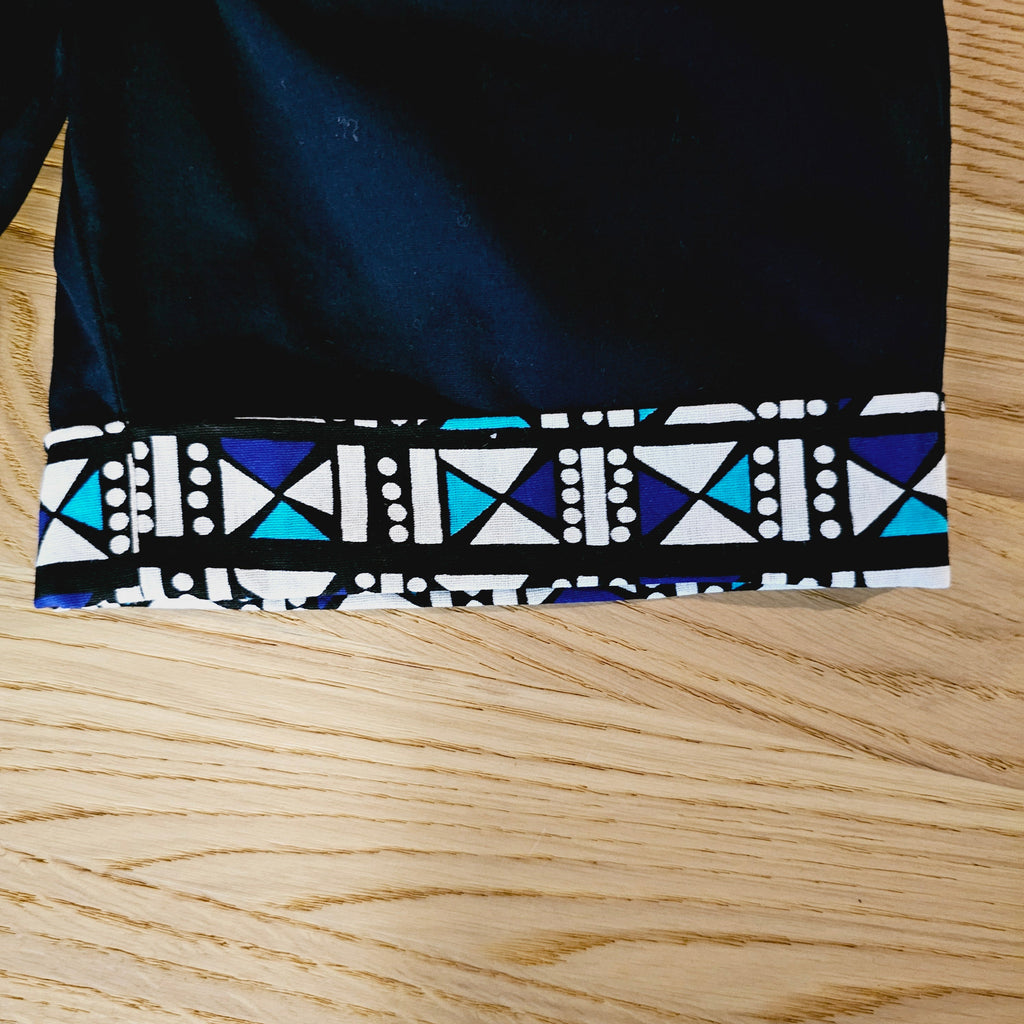 Cotton Pull-on Shorts with African Print Detail for Toddlers and Teens