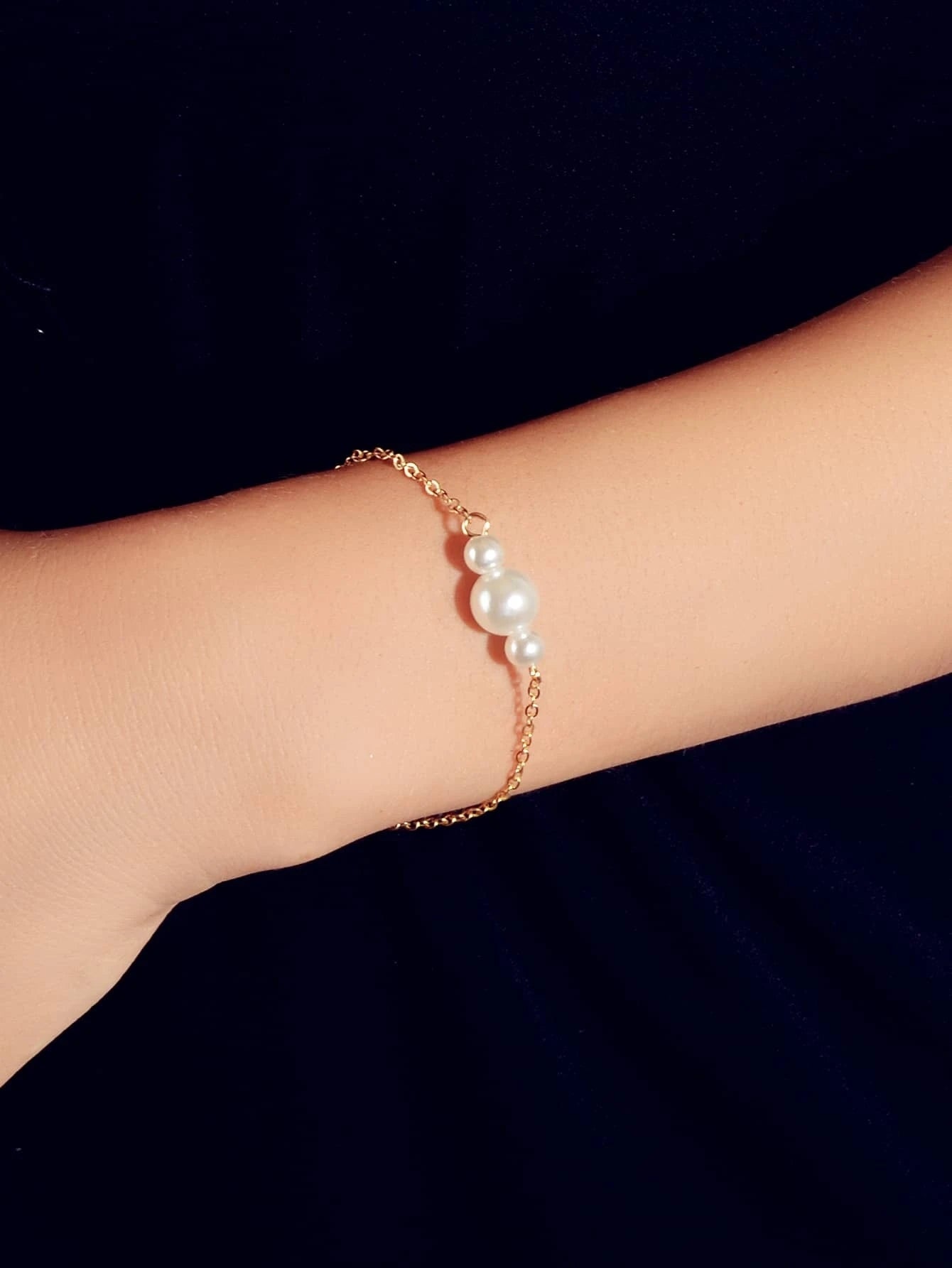 Retro Jewelry Pearl Charm Gold Silver Bracelet Teens Wholesale Price Accessories