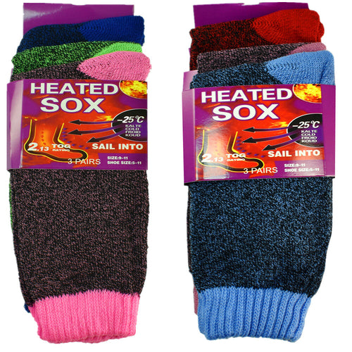 Heated Socks 6 Pairs Womens Winter Warm Work Thermal Heated Thick