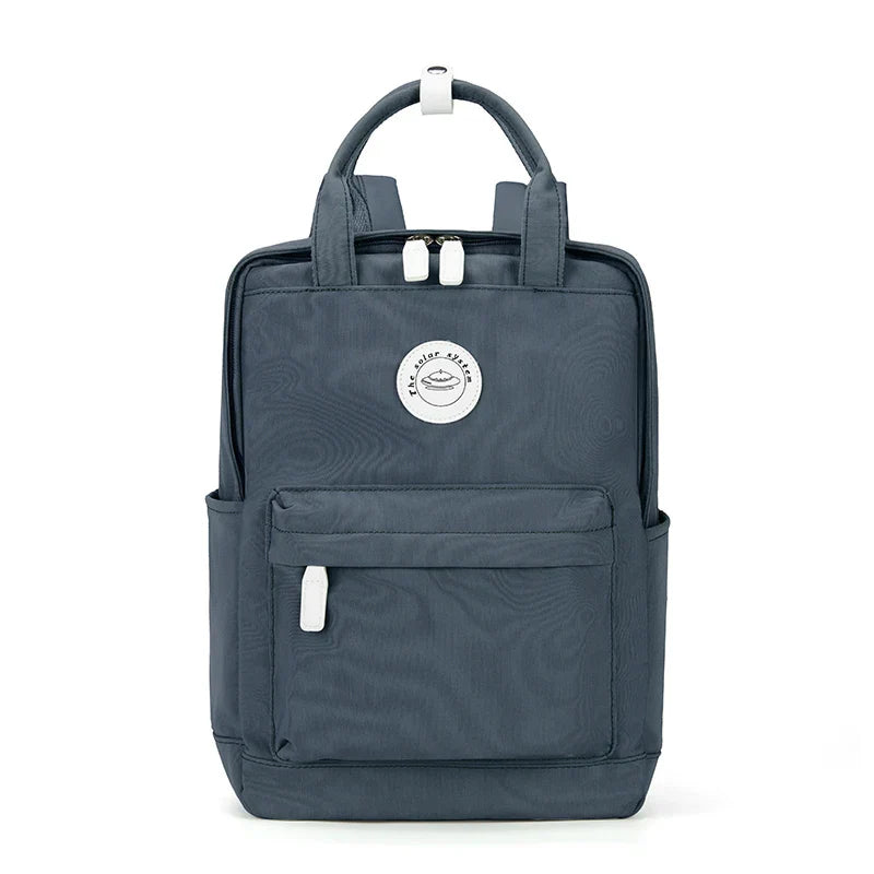 School Nylon Backpack for Teens and Women (Blue)