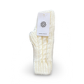 Cozy Fingerless Gloves Cable Knit Arm Warmers - Creme - Womens