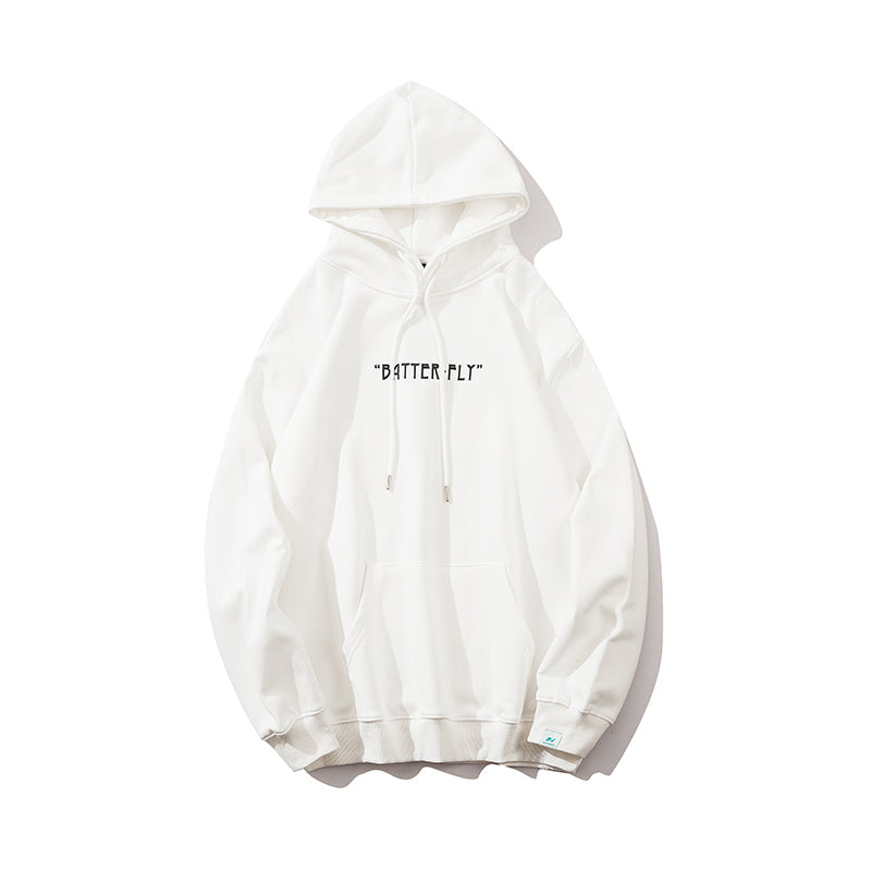 Hip Hop Butterfly Hoodie Sweatshirt Men Harajuku Streetwear Hooded Pullover Cotton Autumn Loose Hoodie Black Clothes